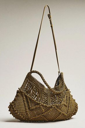 Alemais Macram&eacute; Maxi Crescent Tote