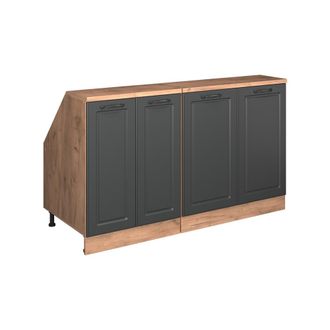 Vicco Conjunto De Armarios Para Techo Inclinado Rion, Antracita Casa De Campo, 140 Cm Lote De 2 Carcasas De Armario 60 Cm De Profundidad, Vicco