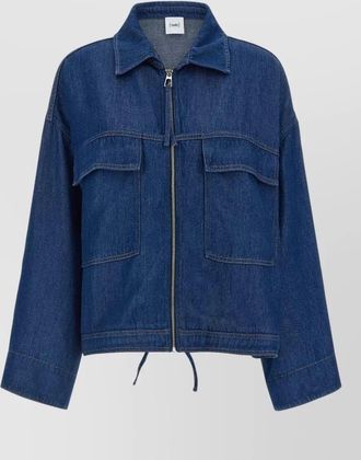Nude denim cropped jacket