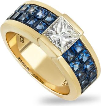 Bespoke Yellow Gold Diamond & Sapphire Ring