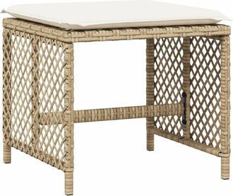 vidaXL Taburetes De Jard&iacute;n Con Cojines 4 Uds Rat&aacute;n Pe Beige 41x41x36cm Vidaxl