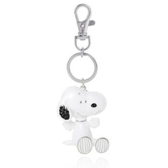 Peanuts Snoopy Keychain, Silver-Tone Enamel Bag Charm in White, Silver Tone at Nordstrom