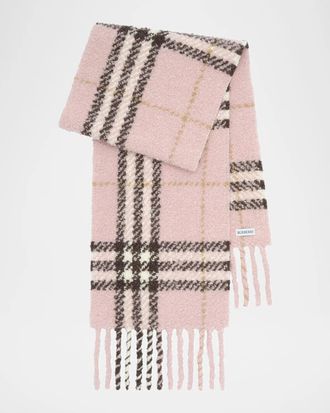 Burberry Check Wool Boucl&eacute; Scarf