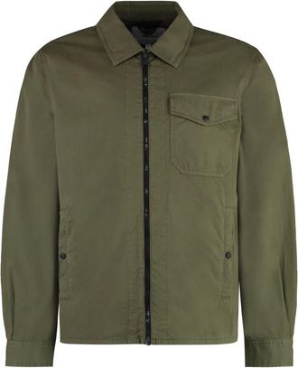 Woolrich Gabardine Overshirt - Heren - Zomerjassen - Groen - XL - Katoen - Jassen