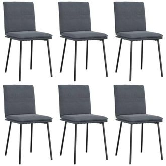 vidaXL Vidaxl - Sillas De Comedor 6 Unidades Terciopelo Gris Oscuro