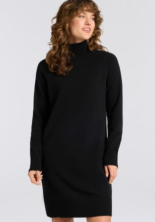 GANT Strickkleid GANT SUPERFINE LAMBSWOOL KNIT, Damen, Gr. XXL, N-Gr, schwarz, Strick, Obermaterial: 100% Wolle, ca. Mitte Knie, Rippb&uuml;ndchen, Kleider Stri