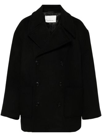 Frankie Shop Cooper peacoat - men - Wool/Polyester/Other fibres/Polyester - S - Black