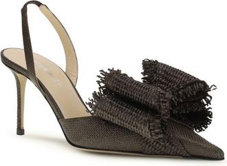 Mach & Mach Womens Brown Raffia Platform Pumps