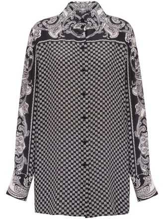 Balmain Camicia con stampa paisley - Nero