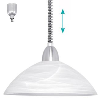 Eglo Eglo - Sospensione Moderna Lord 2 Policarbonato Grigio Nichel Vetro 1 Luce E27