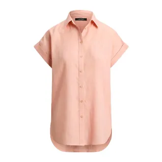 Ralph Lauren Shirts, female, Pink, Size: XS Broono Short Sleeve Button Front Shirt Tissue Line