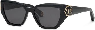 Philipp Plein SPP214M 0700 Womens Sunglasses Black Size 55