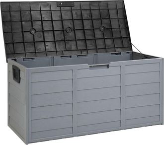 Beliani Beliani - Cesta da giardino 112x50 cm con ruote di plastica grigio e nero Locarno