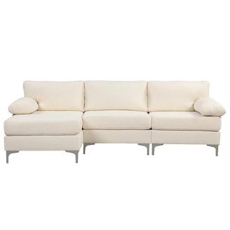Concept Usine Sof&aacute; de esquina izquierdo de 4/5 plazas de terciopelo beige