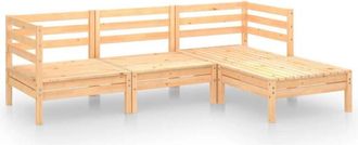 vidaXL 4 Piece Garden Lounge Set Solid Pinewood vidaXL