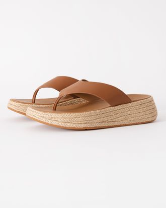 FitFlop F-Mode Flatform Sandalen in Tan