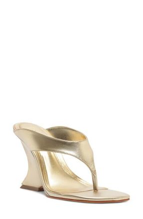 Schutz Maya Wedge Sandal in Platina at Nordstrom, Size 10.5