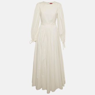 Staud Staud White Cotton Flared Maxi Dress