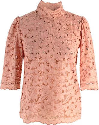 Stella McCartney Salmon Pink Broidere Anglais Blouse Size XXS