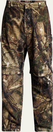 Balenciaga Mens Camouflage Flocked Cotton Relaxed-Fit Cargo Pants