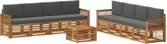 vidaXL Conjunto De Sof&aacute;s De Exterior 9 Uds. Natural Y Antracita Vidaxl