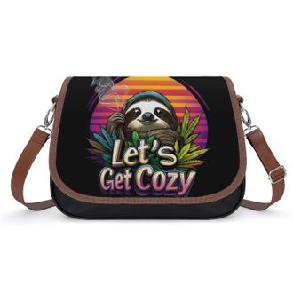 Generic Sloth And Weed1 Fashion Womens Crossbody Bags Novelty Handbag Shoulder Bag Purse