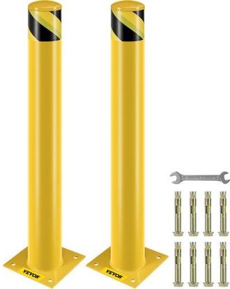 OEM 2 Stk. 91,4 Cm Parkplatz-sicherheitspoller Parkschrankenpfosten, 20 X 20 Cm Parkbarriere Parkpfosten, Parkpfosten Verkehrsstra&szlig;enr&ouml;hre Stange, Geeigne