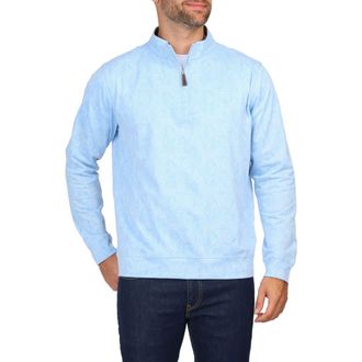 Tailorbyrd Tonal Tropical Print Micro Pique Pullover in Light Blue at Nordstrom Rack, Size Small