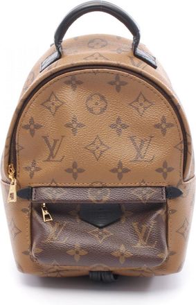 Louis Vuitton Black Brown Coated Canvas Leather Backpack (Pre-Owned)
