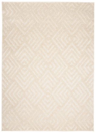 Tapiso Alfombra exterior interior 3D crema beige cuadros abstracta 120 x 170