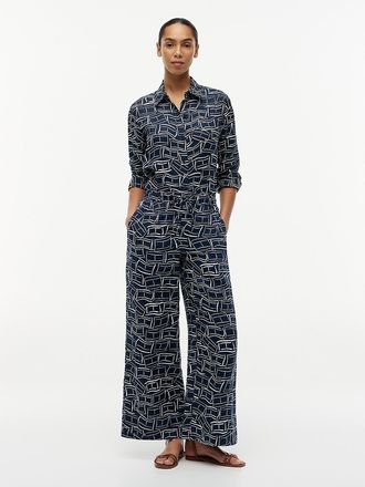 Tommy Hilfiger Womens Relaxed Linen Pull-On Pant - Navy - XXS