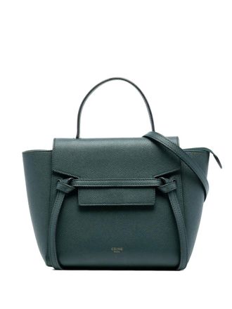 Celine 2019 Nano Belt Bag tas van bewerkt kalfsleer - Groen