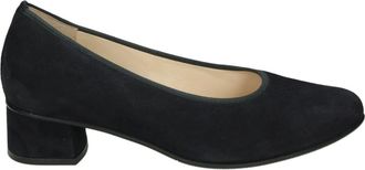 Hassia Schoenen, Dames, Blauw, 39 EU, Suède, Blauwe Suède Pumps met Uitneembaar Voetbed