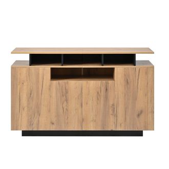 Urban Meuble Aparador con efecto madera, con 4 nichos abiertos y 4 puertas