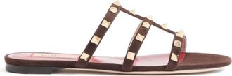 Valentino Garavani Brown Rockstud Flats
