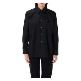 Comme Des Gar&ccedil;ons Shirts, female, Black, Size: S Cotton Black Heart Shirt