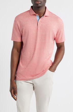Johnnie-O Starnes Heathered Cotton Blend Polo in Slate Rose at Nordstrom, Size Xx-Large