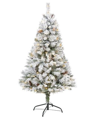 Nearly Natural 5Ft. Flocked White River Mountain Pine Artificial Christmas Tree