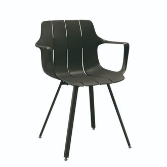 Koketto Home Silla moderna en polipropileno negro con reposabrazos