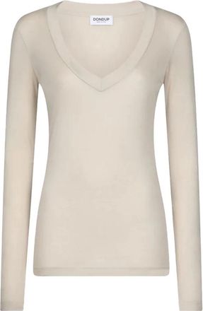 Dondup T-shirts - Dames - Longsleeves - Wit - XS - Tops