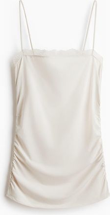 H&M Lace-trimmed Strappy Top in White at Nordstrom, Size X-Large