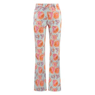 St. John Geprinte Katoenen Broek - Dames - Wijde Broeken - Veelkleurig - 2XS - Katoen - Broeken