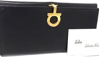 Ferragamo Black Long Wallet (Bi-Fold) (Pre-Owned)