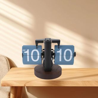 OEM Reloj Plegable Retro - Acero Inoxidable 304/pvc/marr&oacute;n Nogal, Negro - 20,5 Cm - Azul, 12 Horas