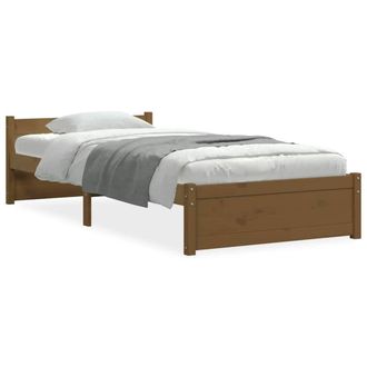 Berkfield Home Bed Frame Honey Brown Solid Wood 75x190 cm Small Single