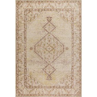 Jonathan Y Designs Khilana Floral Medallion Chambray Area Rug in Ivory at Nordstrom, Size 5Ft 0In X 8Ft 0In