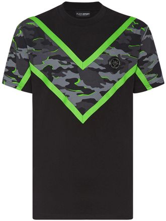 Plein Sport T-shirt SS Neon Amazon Edition con stampa camouflage - Nero