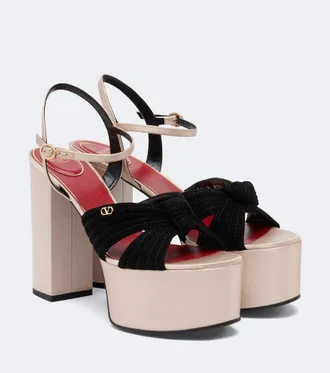 Valentino Garavani Crasher satin-trimmed suede platform sandals