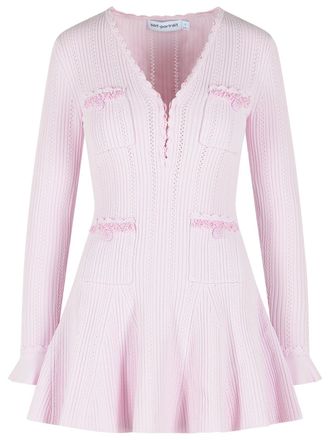 Self Portrait Rosafarbenes Minikleid aus Viskosemischung von Self Portrait