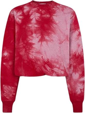 The Attico Rode en Roze Tie-Dye Oversized Sweatshirt - Dames - Sweatshirts - Roze - 2XS - Katoen - Hoodies & sweatvesten